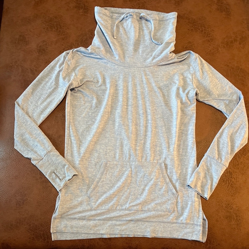 Aerie Just Add Leggings Cowl Neck Tunic Sweatshirt‎ Blue Thumbhole Small RN54485